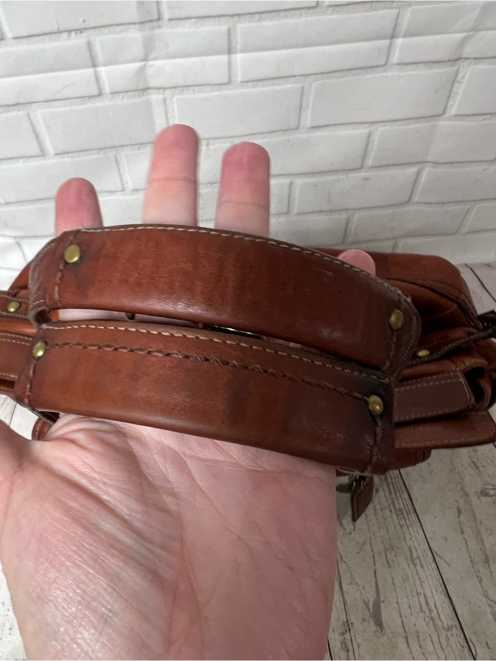 COACH Legacy 65th Anniversary Mandy Satchel Whiskey Cognac Leather Bag 11130 - Picture 12 of 16